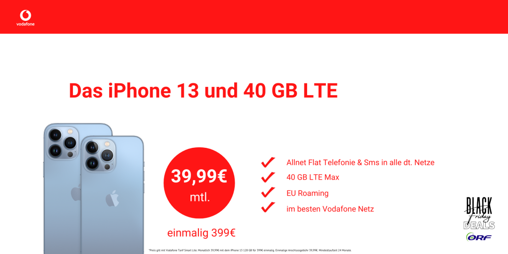 Black Weeks Vodafone iPhone 13